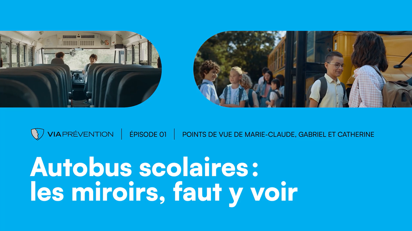 Image de Série « Autobus scolaires : les miroirs, faut y voir. » | Épisode 1 – Points de vue de Marie-Claude, Gabriel et Catherine.