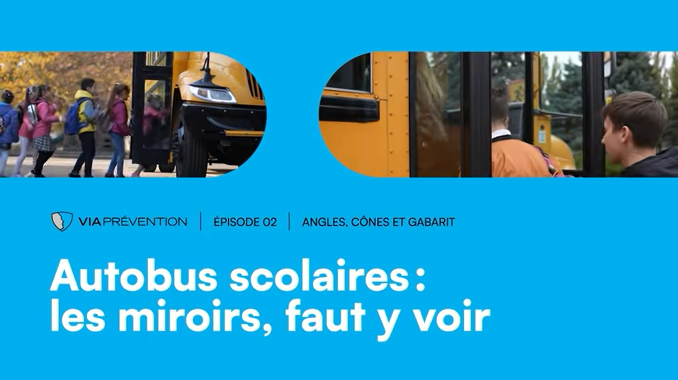 Image de Série « Autobus scolaires : les miroirs, faut y voir. » | Épisode 2 – Angles, cônes et gabarit.